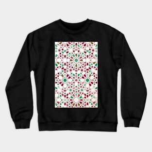 Red Marrakesh Mosaic, Moroccan Tiles Crewneck Sweatshirt